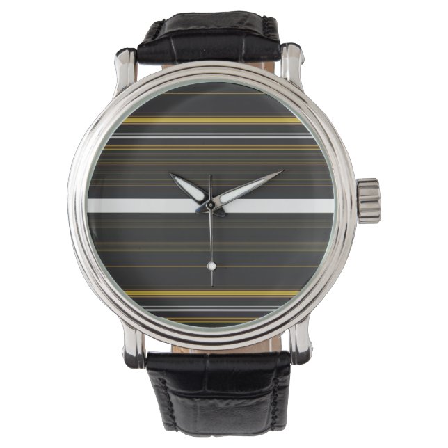 Cute black yellow stripes watch (Front)