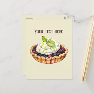 Cute blackberry pie add message postcard