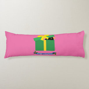 Cute Blackbird Peeking Out Of A Gift Box Body Pillow