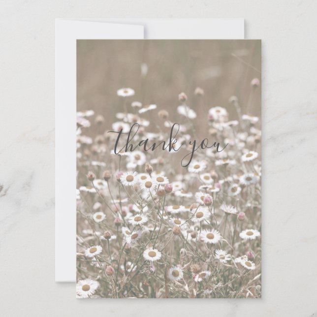 Cute blanc Fleur sauvage Floral Flat Carte de reme (Devant)