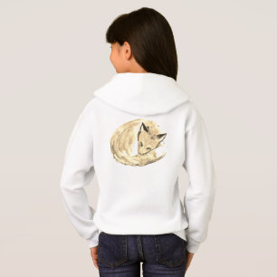Cute blanc renard aquarelle Forêt Fille sauvage