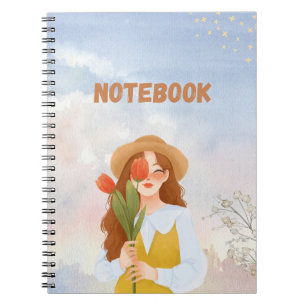 Cute Blank Lined Notebook for Notes, Writing