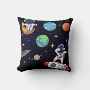 Cute Blast Off Theme Any Age  Throw Pillow