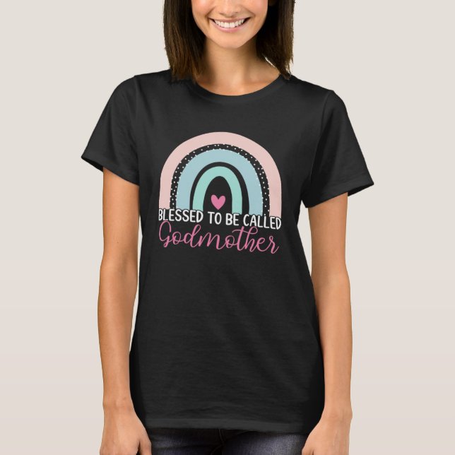 Cute Blessed To Be Called Godmother Boho Rainbow M T-Shirt (Front)