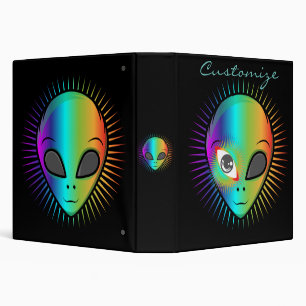 Cute Blinking Alien Head Thunder_Cove Binder