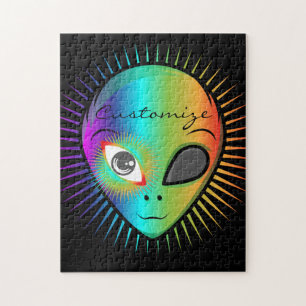 Cute Blinking Alien Head Thunder_Cove Jigsaw Puzzle