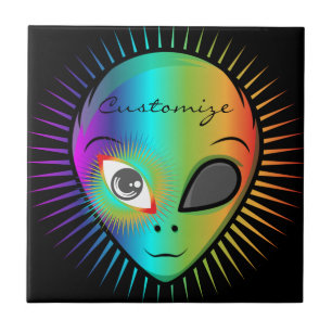 Cute Blinking Alien Head Thunder_Cove Tile