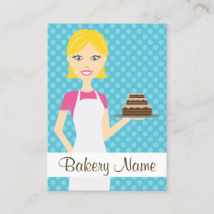 Cute Blonde Baker Woman Illustration Business Card