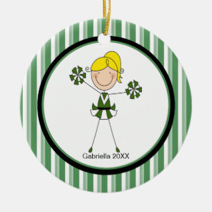 Cute Blonde Haired Cheerleader Christmas Ornament
