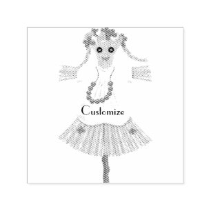 Cute Blonde in Pigtails Thunder_Cove Self-inking Stamp