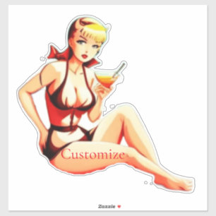 Cute Blonde Martini Bikini Girl Thunder_Cove 