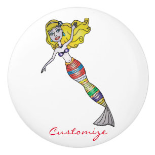 Cute Blonde Mermaid Thunder_Cove Ceramic Knob