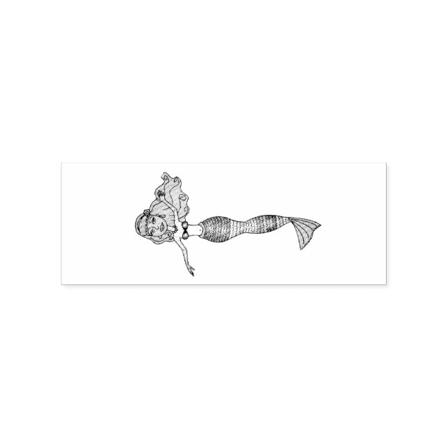 Cute Blonde Mermaid Thunder_Cove Rubber Stamp (Imprint)