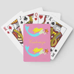 Cute Blonde Mermaids with Star Thunder_Cove Playing Cards