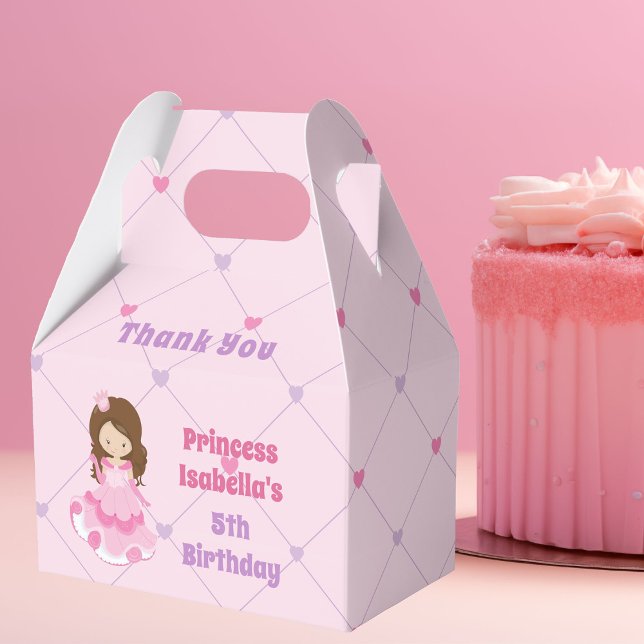 Cute Blonde Princess Girl Pink Kids Birthday Party Favor Box (Creator Uploaded)