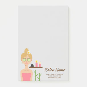 Cute Blonde Spa Woman Illustration Spa Business Post-it Notes