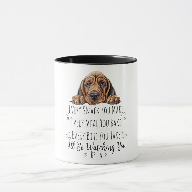 Cute Bloodhound Dog Funny Custom Mug (Center)