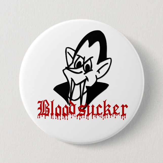 Cute Bloodsucker Vampire Cartoon Halloween Button (Front)