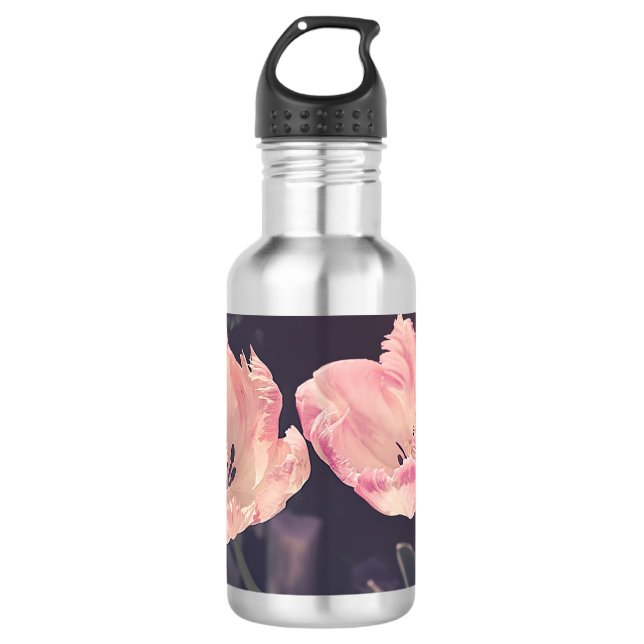 Cute Blooming Tulips -Personalized 710 Ml Water Bottle (Front)