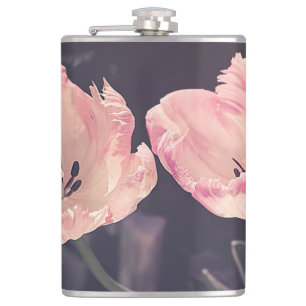 Cute Blooming Tulips -Personalized Hip Flask