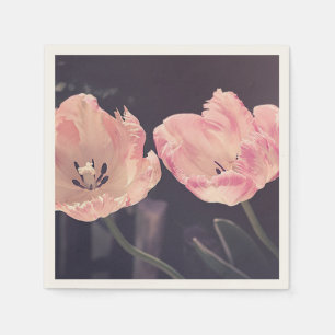 Cute Blooming Tulips -Personalized Napkin