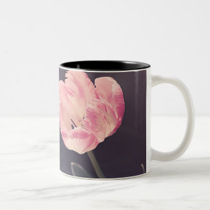 Cute Blooming Tulips -Personalized Two-Tone Coffee Mug