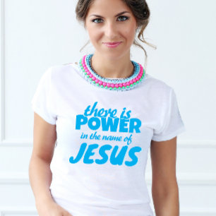 Cute blu Script Jesus scripture T-Shirt