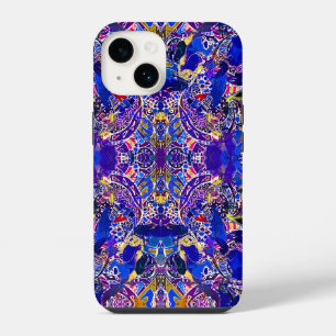 Cute blue abstract elements iPhone 14 case