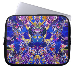 Cute blue abstract elements laptop sleeve