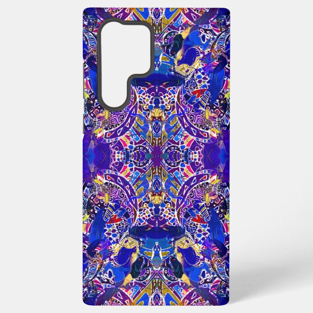 Cute blue abstract elements  samsung galaxy s22 ultra case (Back)