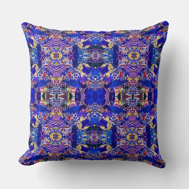 Cute blue abstract elements  throw pillow (Front)