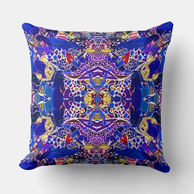 Cute blue abstract elements  throw pillow (Front)