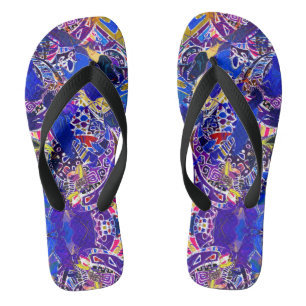 Cute blue abstract elements throw pillow flip flops