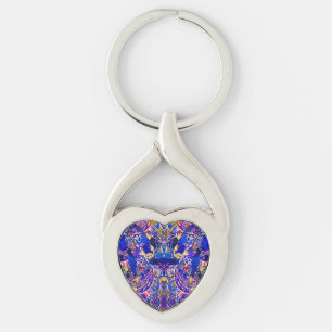 Cute blue abstract elements  throw pillow keychain