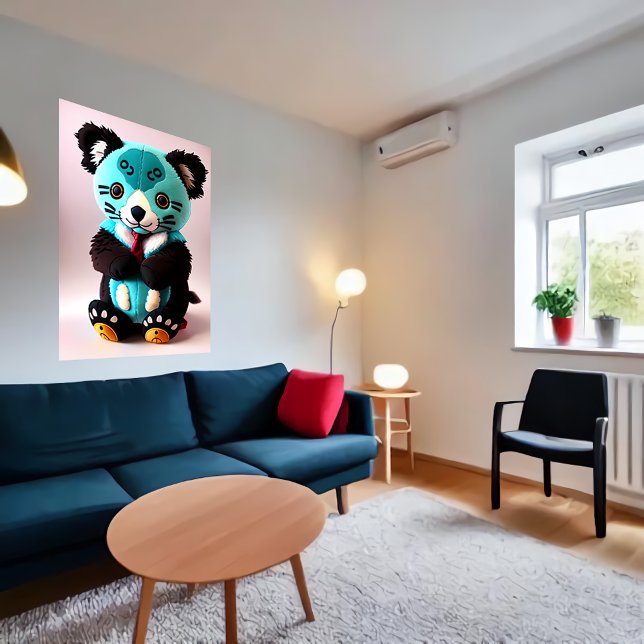 Cute blue and brown koala plush toy | AI Art   Poster (Creator Uploaded)