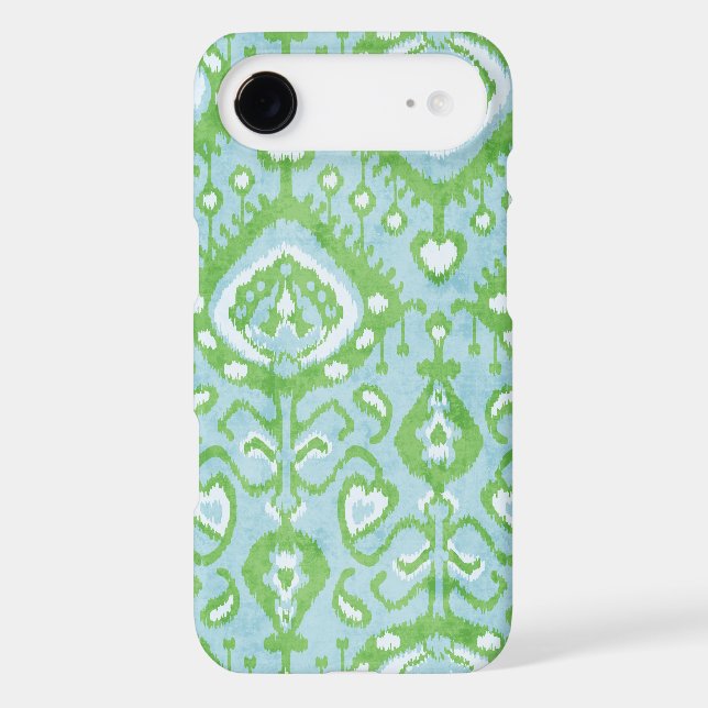 Cute blue and green ikat tribal patterns Case-Mate iPhone case (Back)