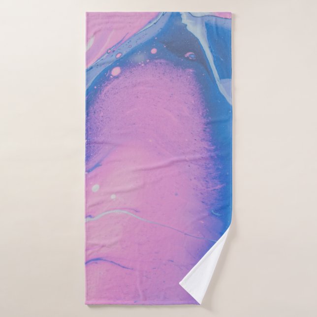 CUTE BLUE AND PASTEL PAINT BATH TOWEL (Bath Towel)