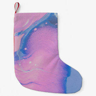 CUTE BLUE AND PASTEL PAINT SMALL CHRISTMAS STOCKING