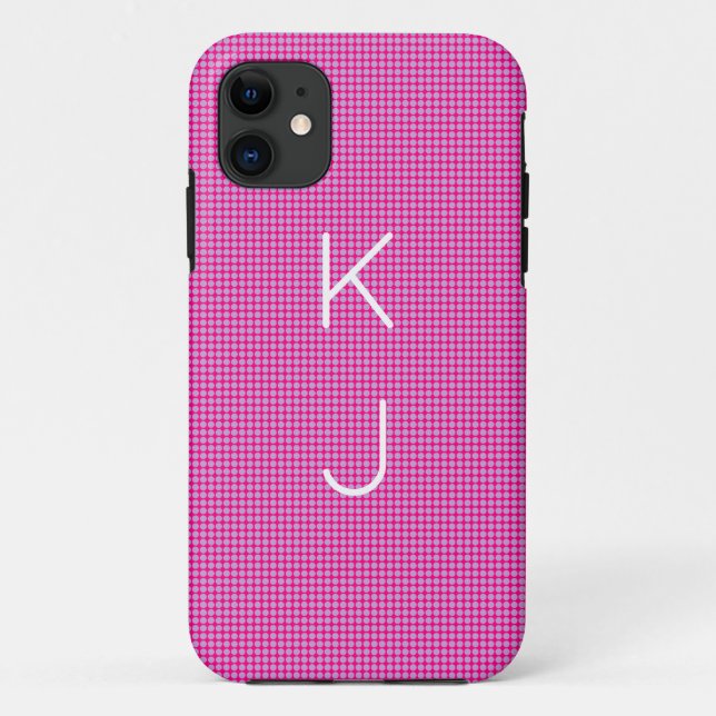 Cute Blue and Pink Dots Pattern iPhone Case (Back)