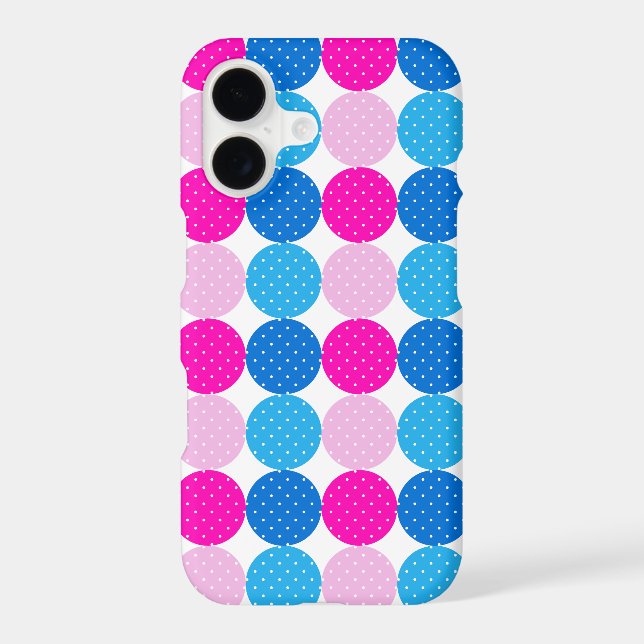 Cute Blue and Pink Polka Dot Pattern (Verso)