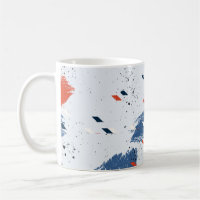 Cute Blue and Red Paint Splash and Brush Strokes