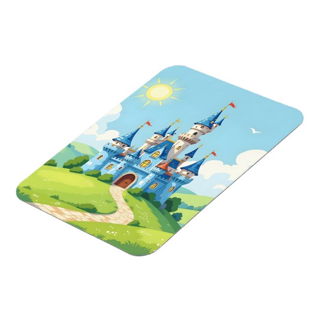 Cute blue and white castle magnet (Left Side)