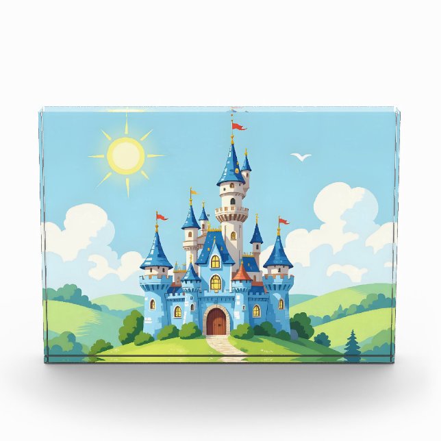 Cute blue and white castle photo block (Front)