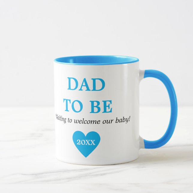 Cute Blue And White First Time Dad To Be Mug (Right)