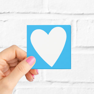 Cute Blue and White Heart Post-it Notes