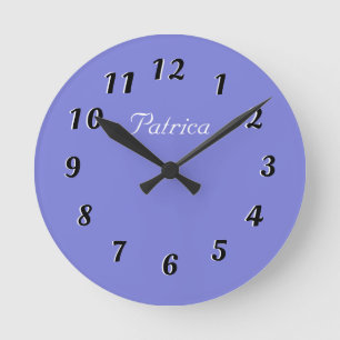 Cute Blue and White Personalized Wall Clock