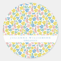 Cute Blue and Yellow Ditsy Floral Modern 
