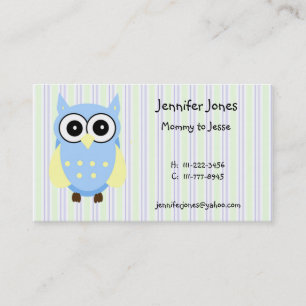 Cute Blue and Yellow Owl Calling Card