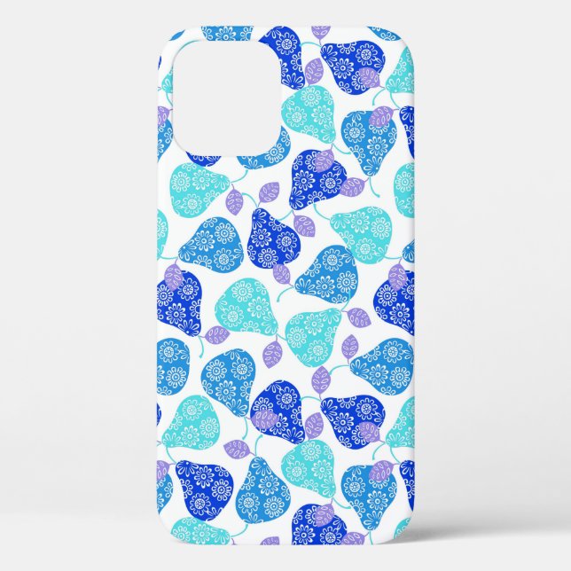 Cute blue aqua pear patterns Case-Mate iPhone case (Back)