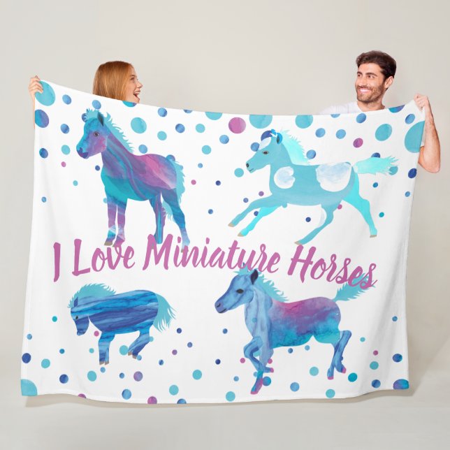 Cute Blue Aqua Personalized Pony Blanket (In Situ)